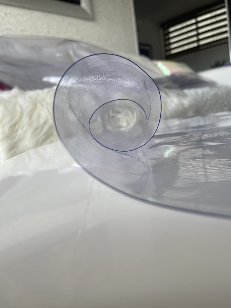 CLEAR- PLASTICO TRANSPARENTE PARA CORTINAS, MANTELES, PROTECTORES DE CAJONES